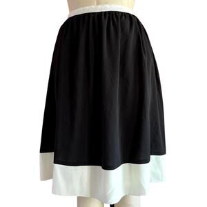 Vintage Calvin Klein Skirt Size 4 Black White Tea Length Twee Whimsigoth Cottage
